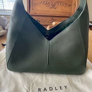 RADLEY LONDON HILLGATE PLACE Large Open Top Shoulder Hobo Bag in RACING GREEN